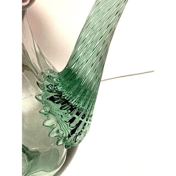 Fenton Rubina Verde Pitcher Vase Dragonfly Hand painted Signed By Hayhurst 6” - Picture 8 of 9